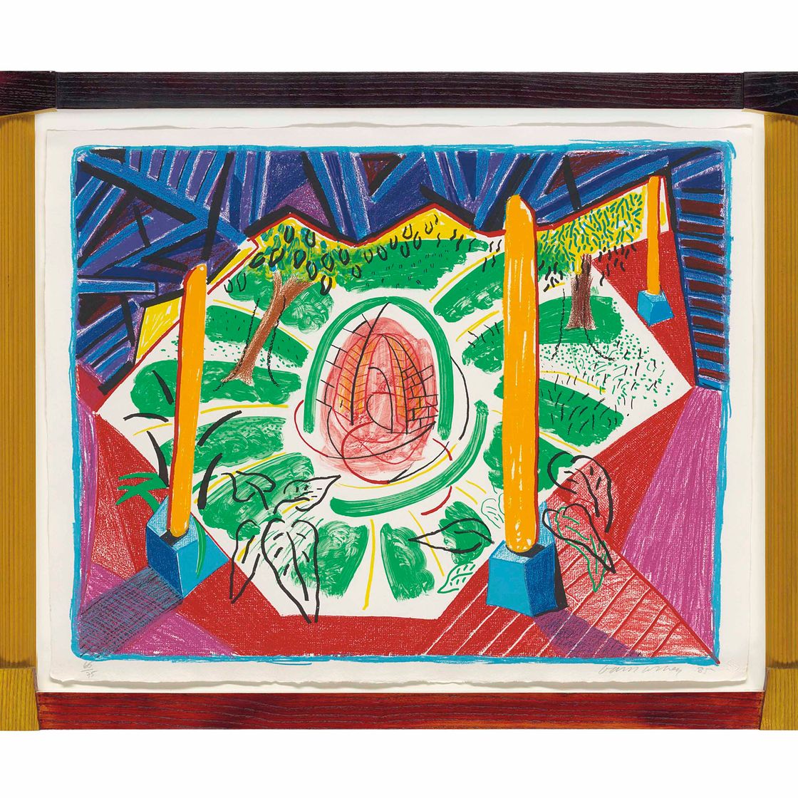 David Hockney — Вид на отель Well II со стороны: Движущийся фокус