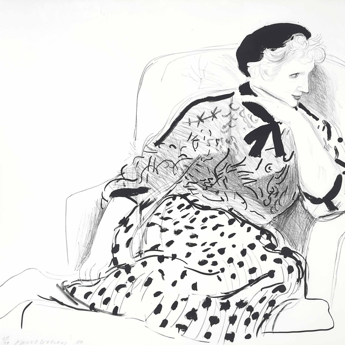 David Hockney — Селия в кресле