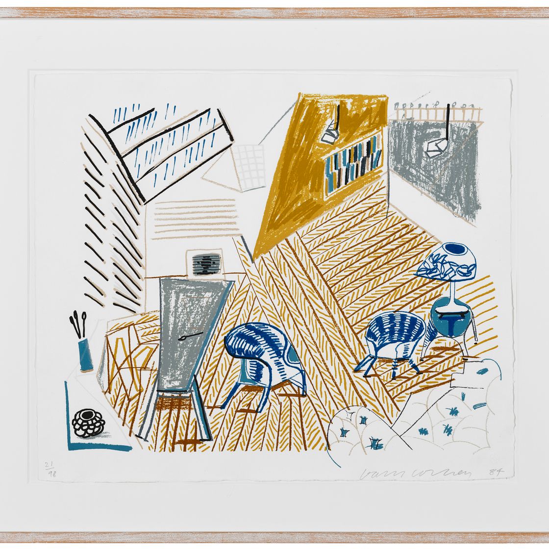 David Hockney — Студия в Пемброке с синими стульями и лампой от Moving Focus, изображение 2