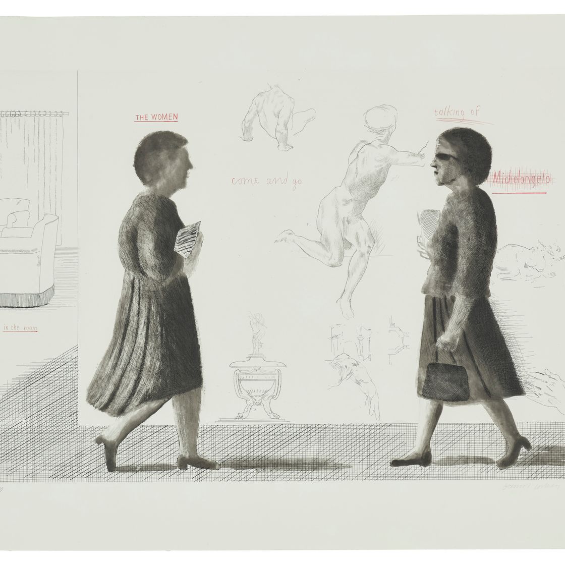 David Hockney — Дань уважения Микеланджело, от Omaggio a Michelangelo