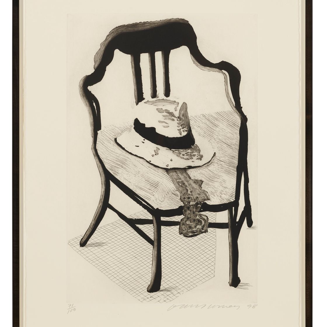 David Hockney — Панама с галстуком-бабочкой на стуле, из портфолио Geldzahler, изображение 2