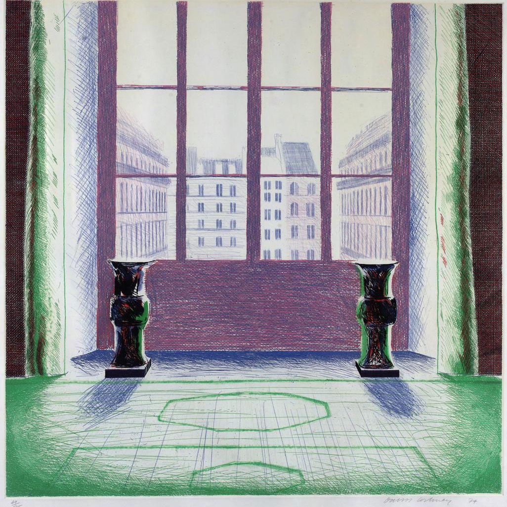 David Hockney — Две вазы в Лувре (S.A.C. 168)