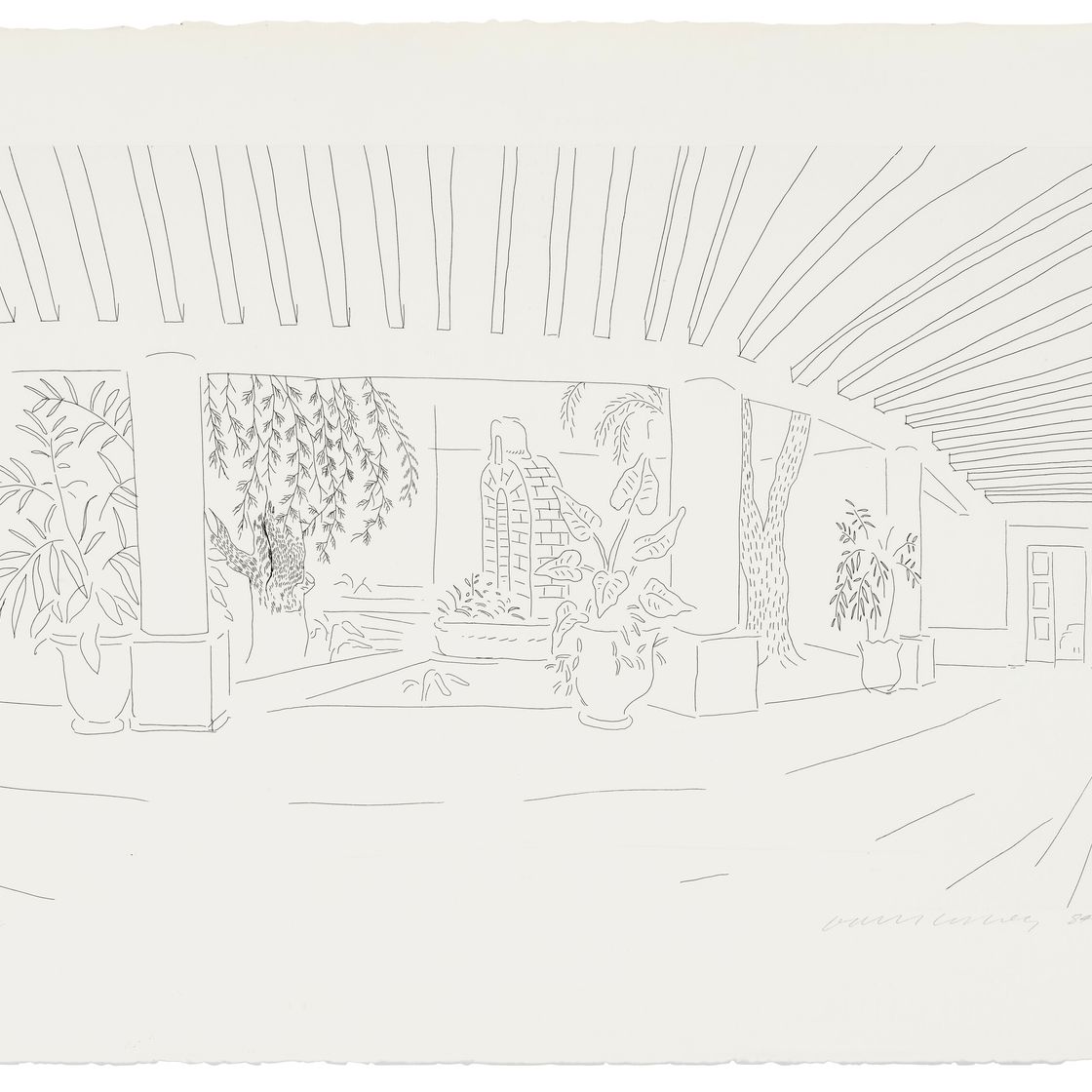 David Hockney — Мексиканский сад при отеле