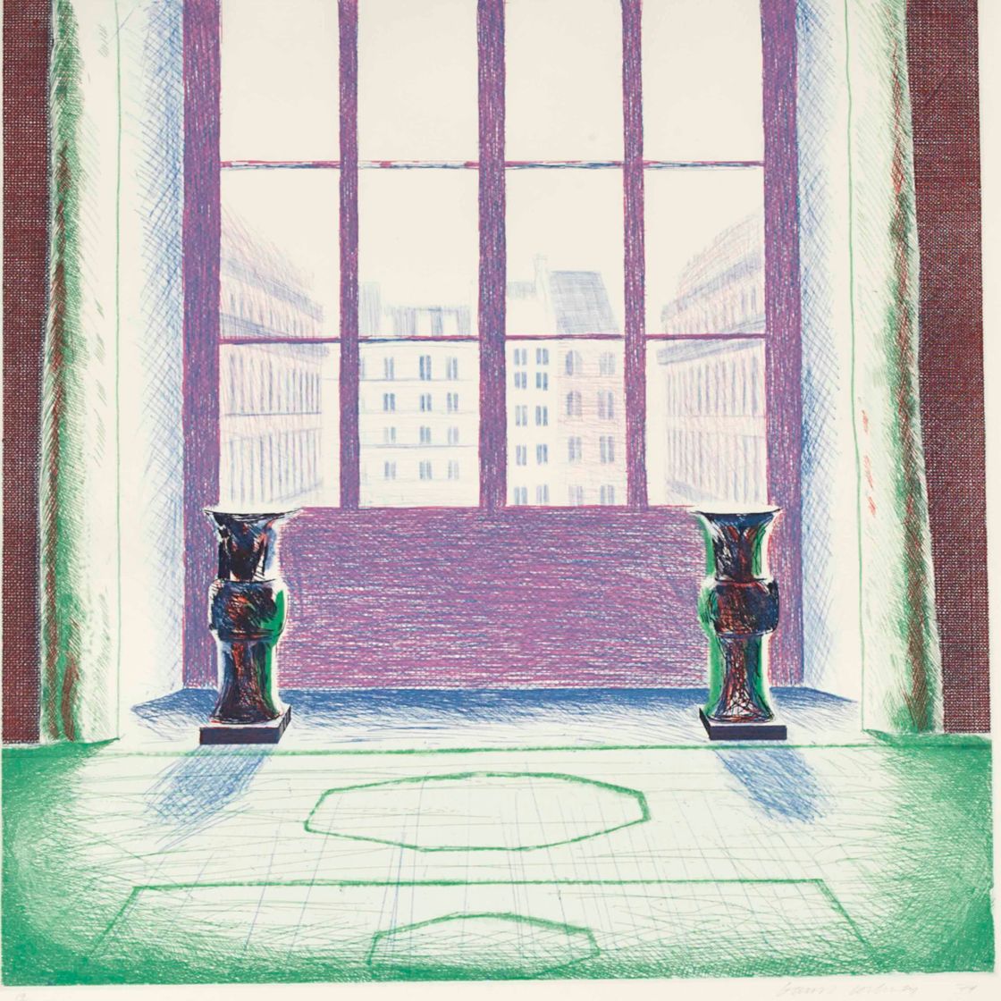 David Hockney — Две вазы в Лувре