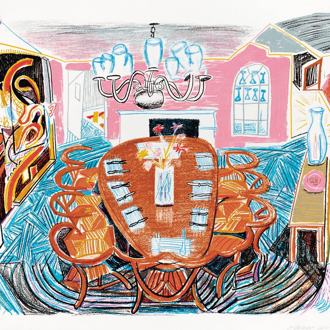 David Hockney — Столовая Тайлера, из "Движущегося фокуса" (M.C.A.T. 261; T. 278)