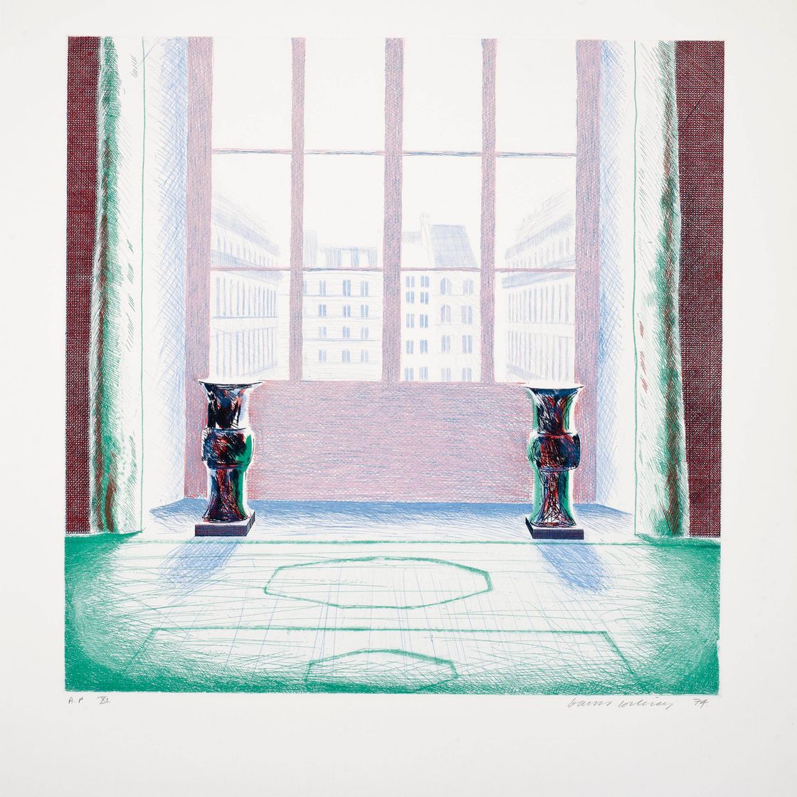 David Hockney — Две вазы в Лувре (S.A.C. 168; M.C.A.T. 154)