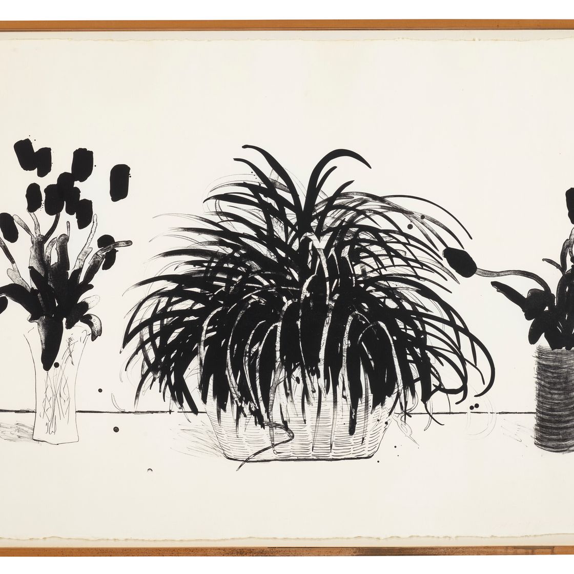 David Hockney — Две вазы со срезанными цветами и растение Лириопа, изображение 2