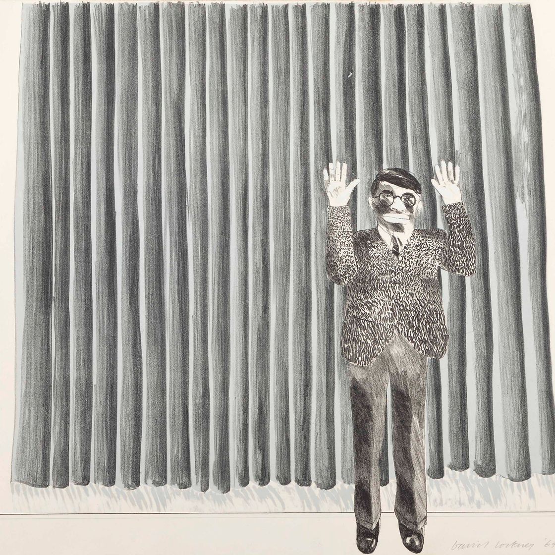 David Hockney — Фигура за занавеской