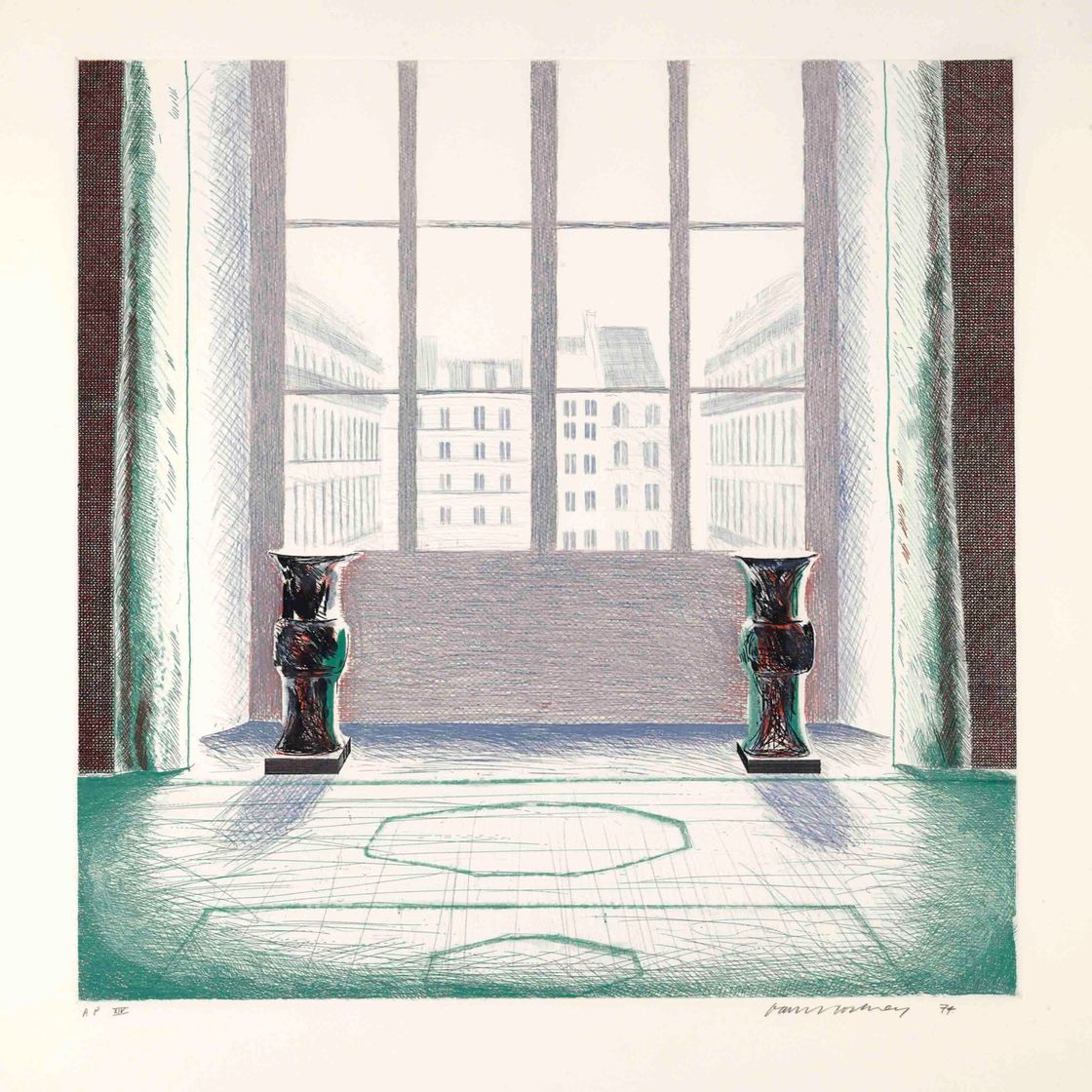 David Hockney — Две вазы в Лувре (S.A.C. 168; M.C.A.T. 154)