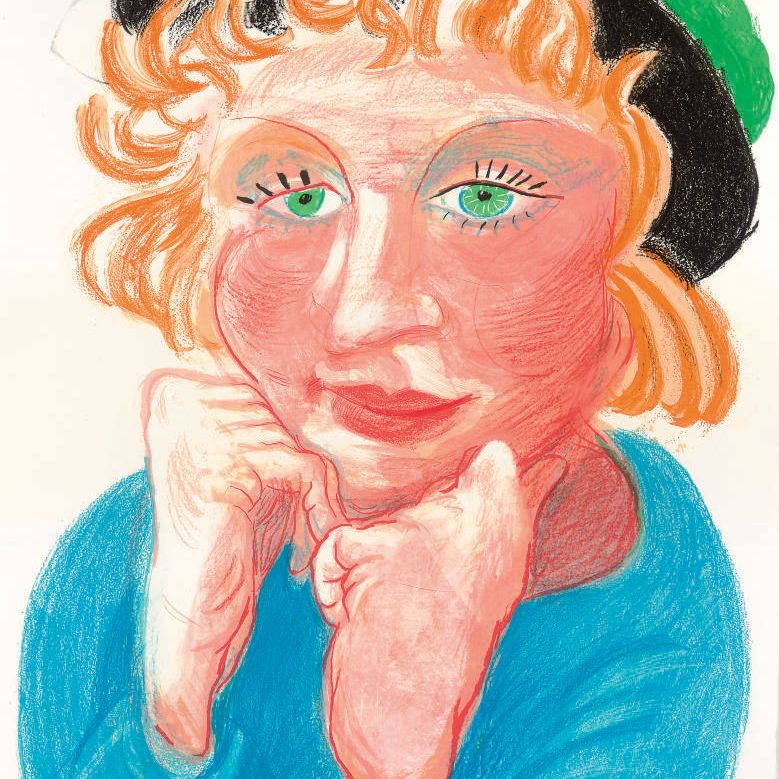 David Hockney — Селия в зеленой шляпе, из фильма "Движущийся фокус" (T. 274; M.C.A.T. 268)