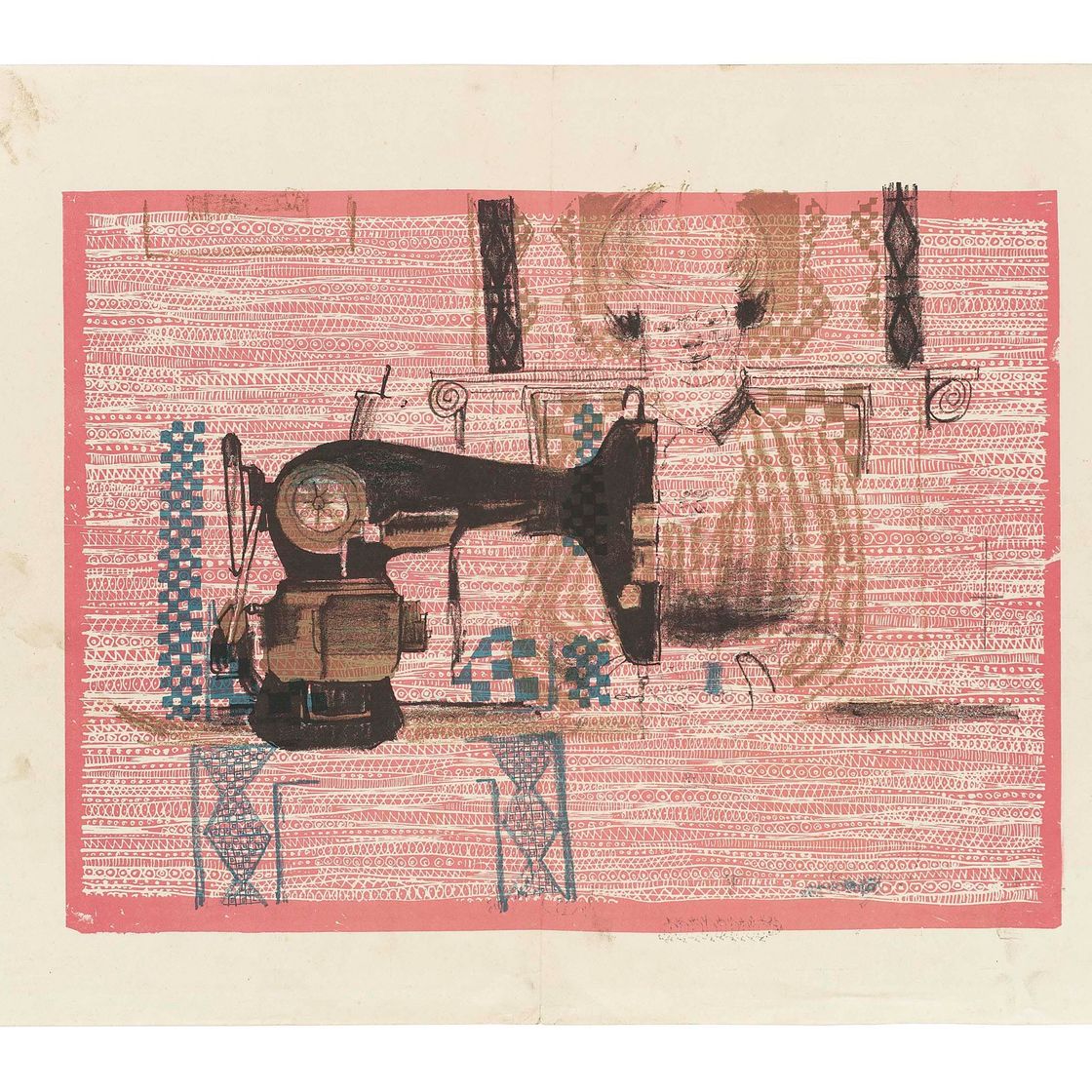 David Hockney — Женщина со швейной машинкой (S.A.C. 3; Токио 3), изображение 3