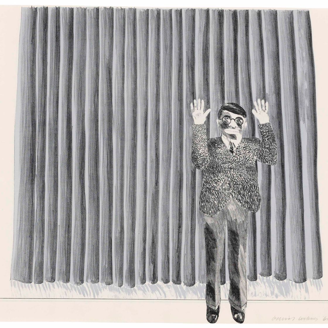 David Hockney — Фигура за занавеской
