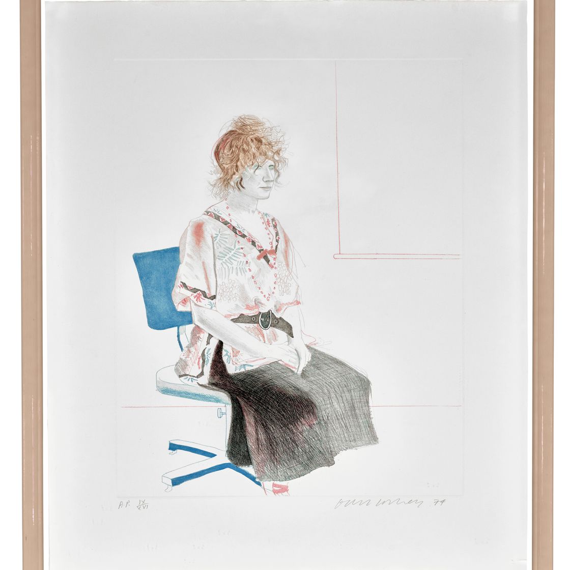 David Hockney — Селия сидела на офисном стуле, изображение 2