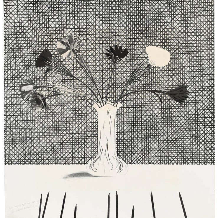 David Hockney — Цветы из бумаги и черной туши (S.A.C. 120; Токио 114)