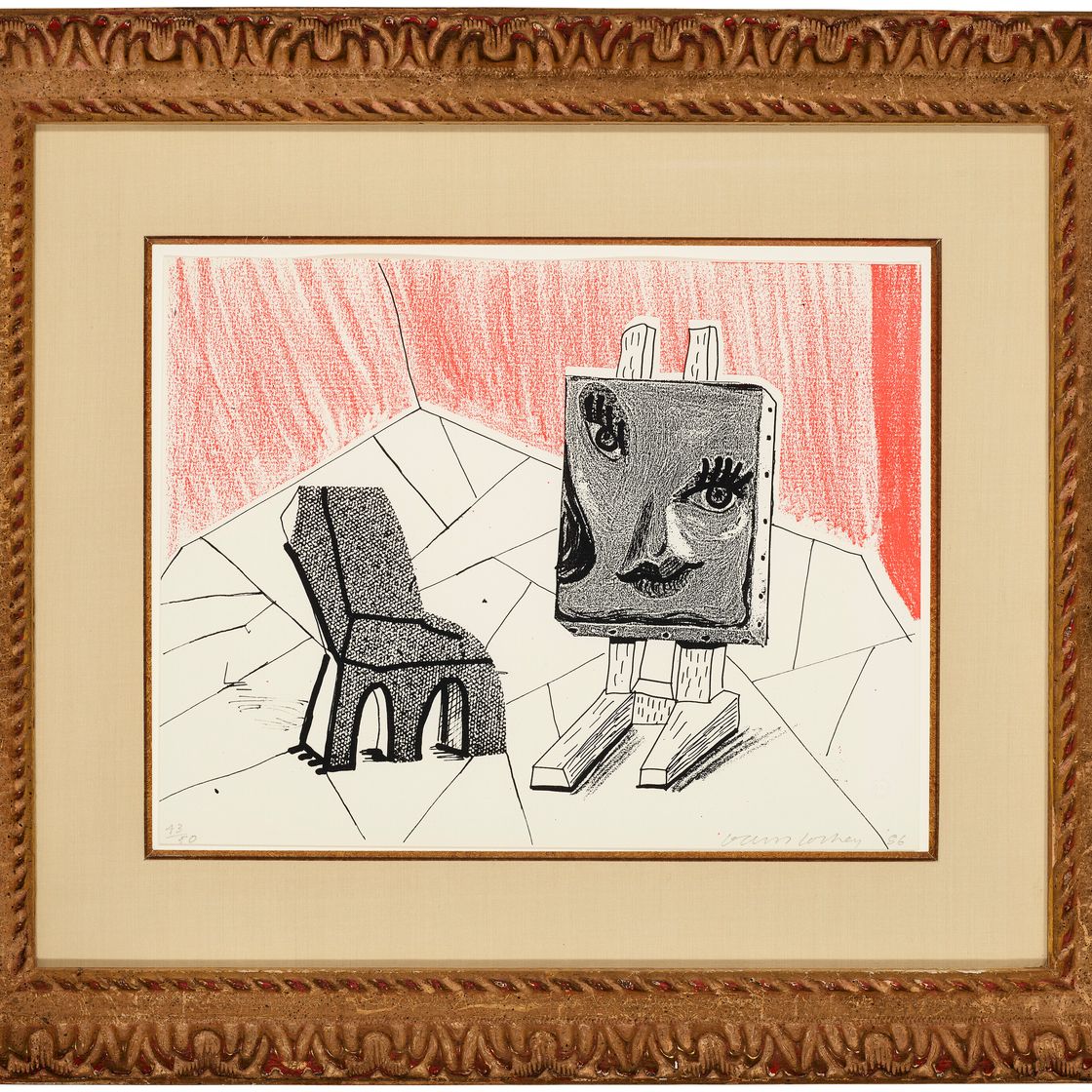 David Hockney — Селия со стулом, март 1986 года