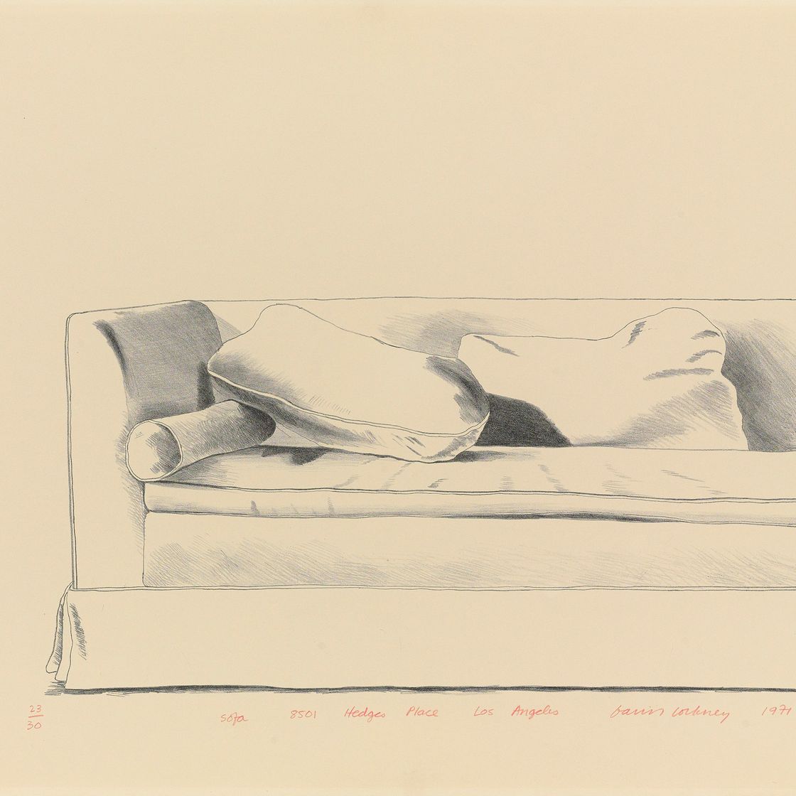 David Hockney — Диван, 8501 Хеджес Плейс, Лос-Анджелес