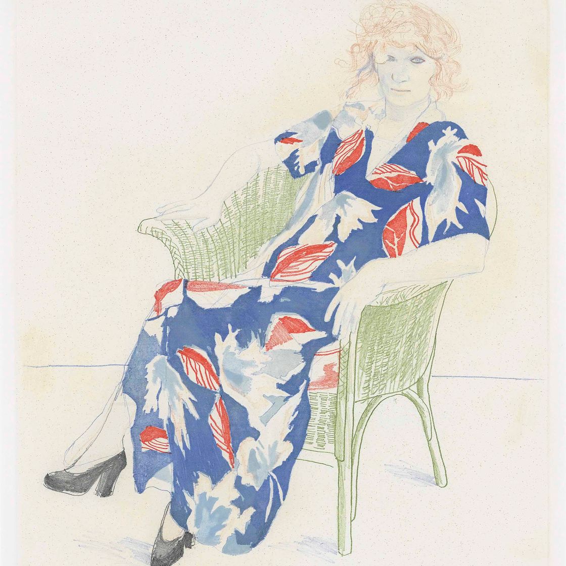 David Hockney — Селия в плетеном кресле (Токио, 158)