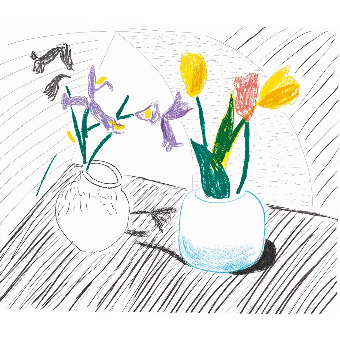 David Hockney — Белый фарфор, из движущегося фокуса