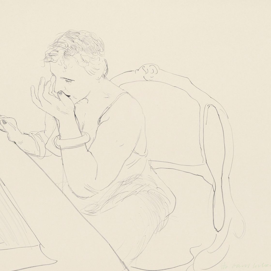 David Hockney — Селия поправляет ресницы