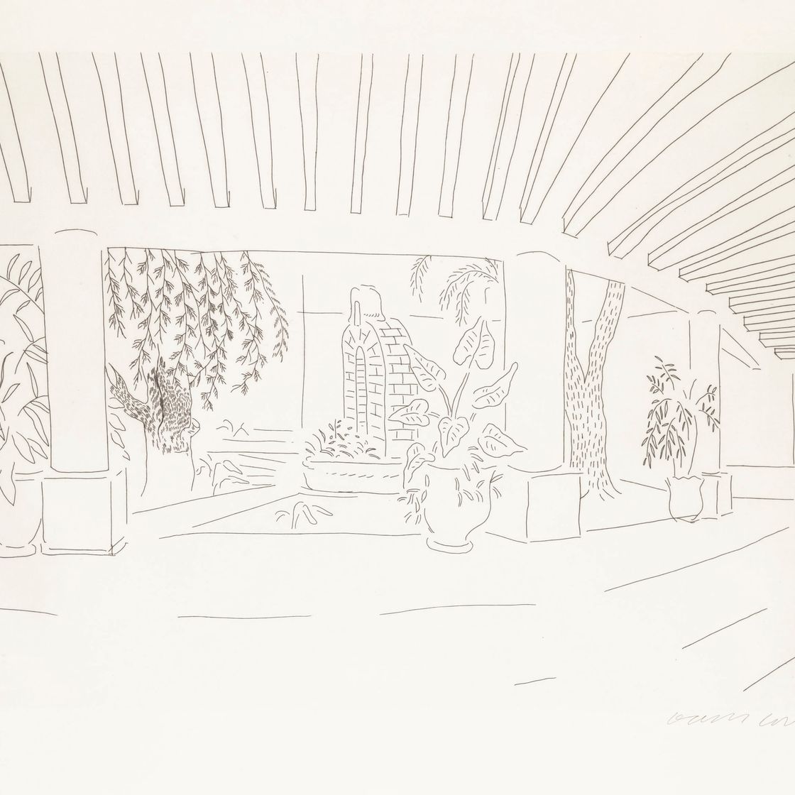 David Hockney — Мексиканский сад при отеле