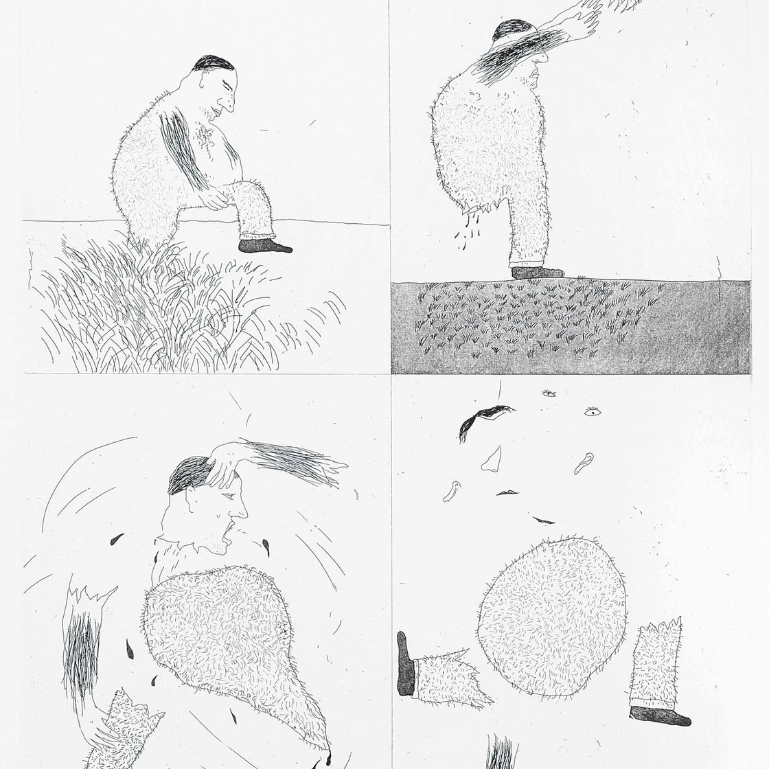 David Hockney — Он разорвал себя надвое, из: Шесть сказок (S.A.C. 108; Токио 105)