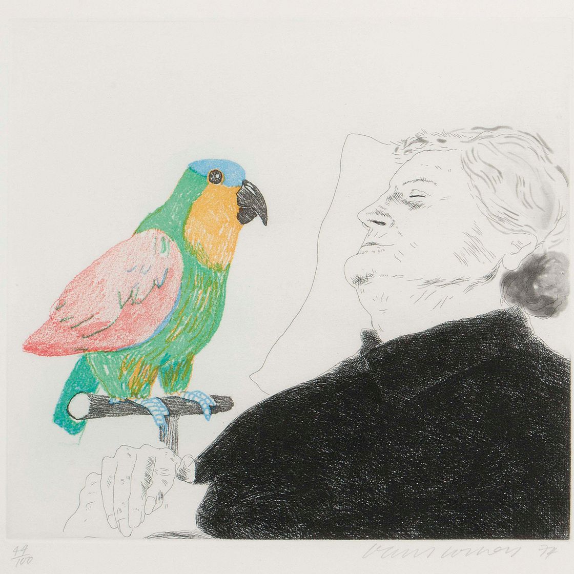 David Hockney — Спящая Фелисите: иллюстрация к "Простодушному сердцу" Гюстава Флобера (S.A.C. 163; Токио, 150)