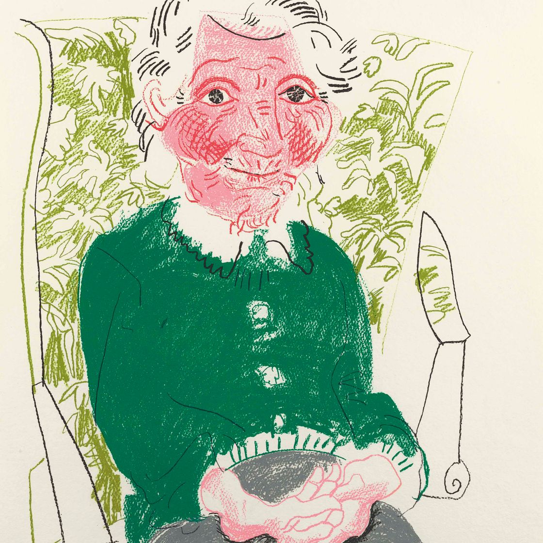 David Hockney — Портрет матери I из серии "Движущийся фокус"