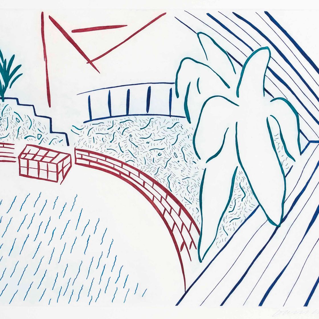 David Hockney — Мой бассейн и терраса размером восемь на восемь, чтобы отпраздновать Временное современное