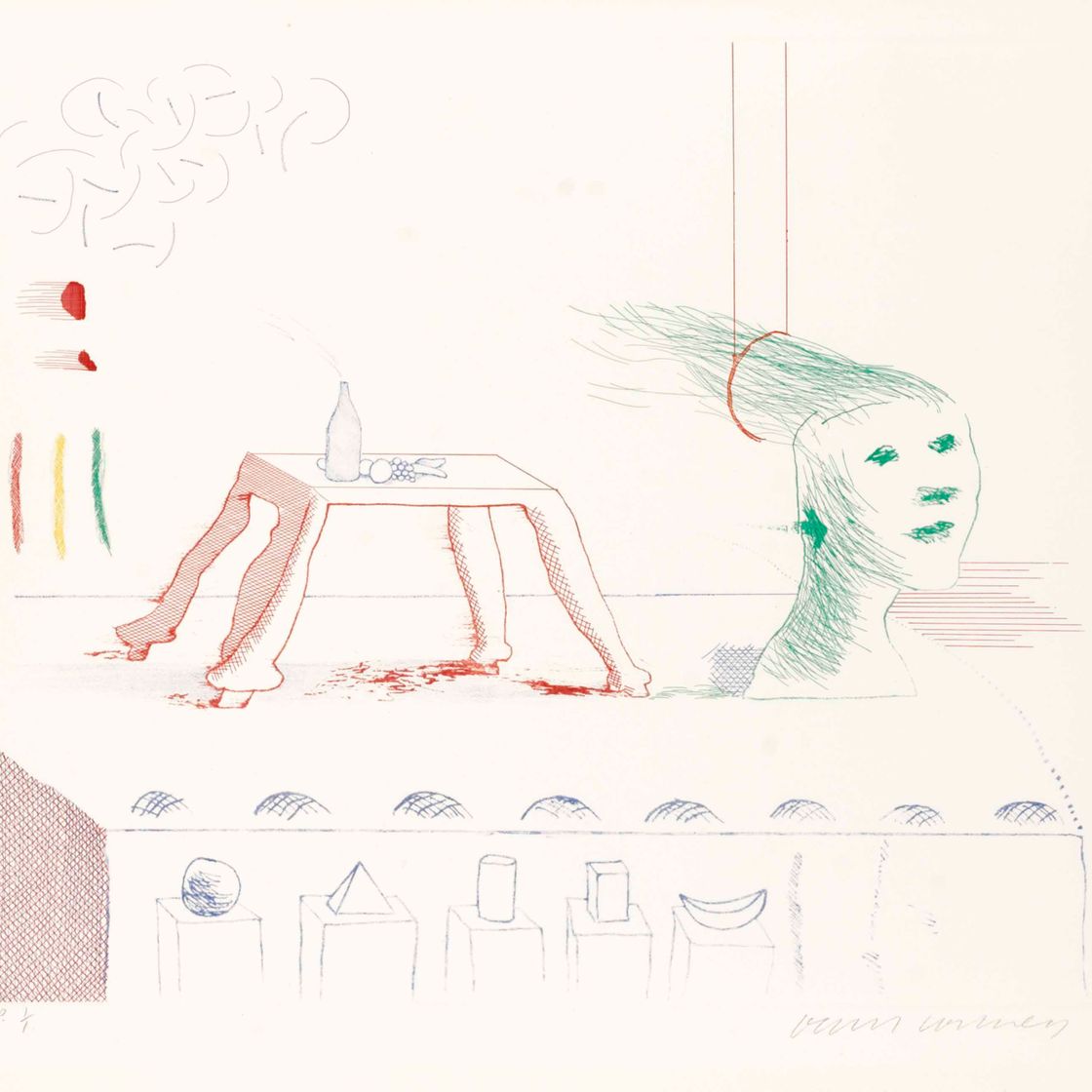 David Hockney — Трогательный натюрморт, автор: Синяя гитара