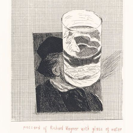 David Hockney — Открытка с изображением Рихарда Вагнера и стаканом воды (S.A.C. 154)