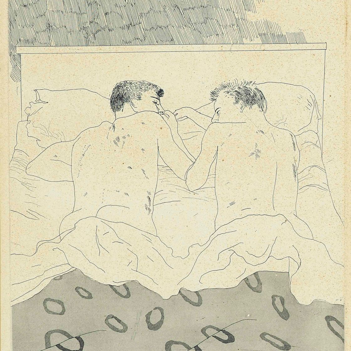 David Hockney — Двое парней в возрасте 23 или 24 лет, из: "Четырнадцать стихотворений К.П. Кавафиса" (Шотландский совет искусств, 48)