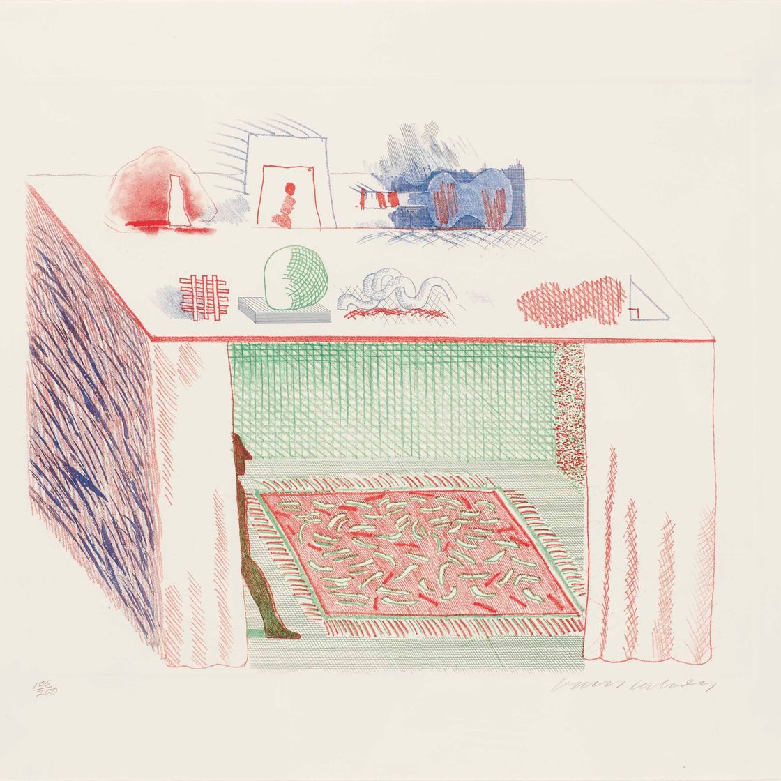 David Hockney — "В светотени", 9-й выпуск "Голубой гитары" (Шотландский художественный совет, 207 ; Токио, 186)