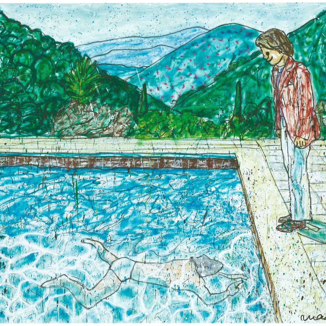 David Hockney — Портрет художника (бассейн с двумя фигурами) II (Вдохновлен Дэвидом Хокни)