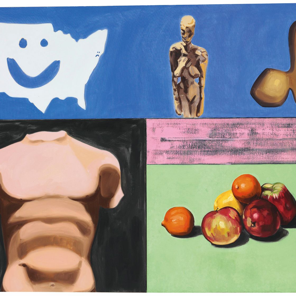 David Salle — Натюрморт с картой