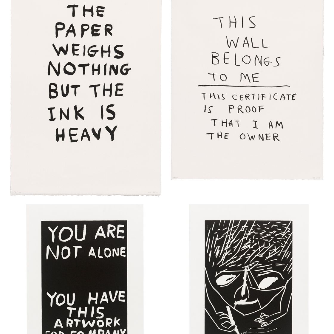 David Shrigley — Группа из четырех отпечатков
