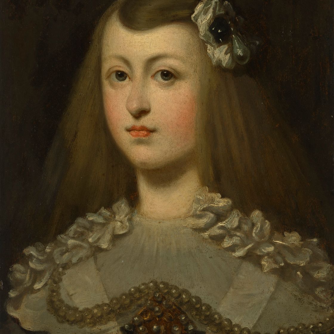 Diego Velázquez — Портрет испанской инфанты, вероятно, Маргариты Терезы (1651-1673), длиной до бюста