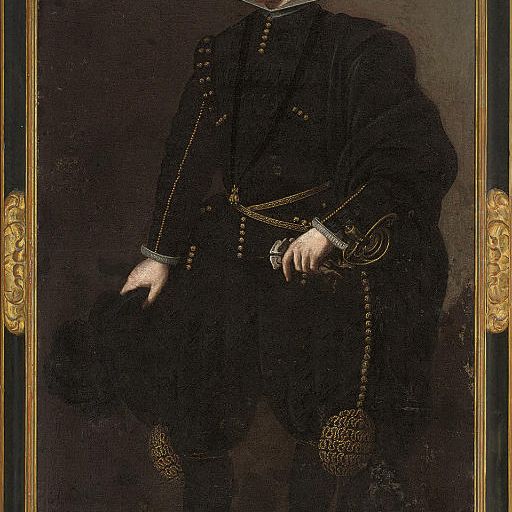 Diego Velázquez — Портрет инфанта Дона Карлоса (1607-1632) в черном камзоле и бриджах с розовой отделкой