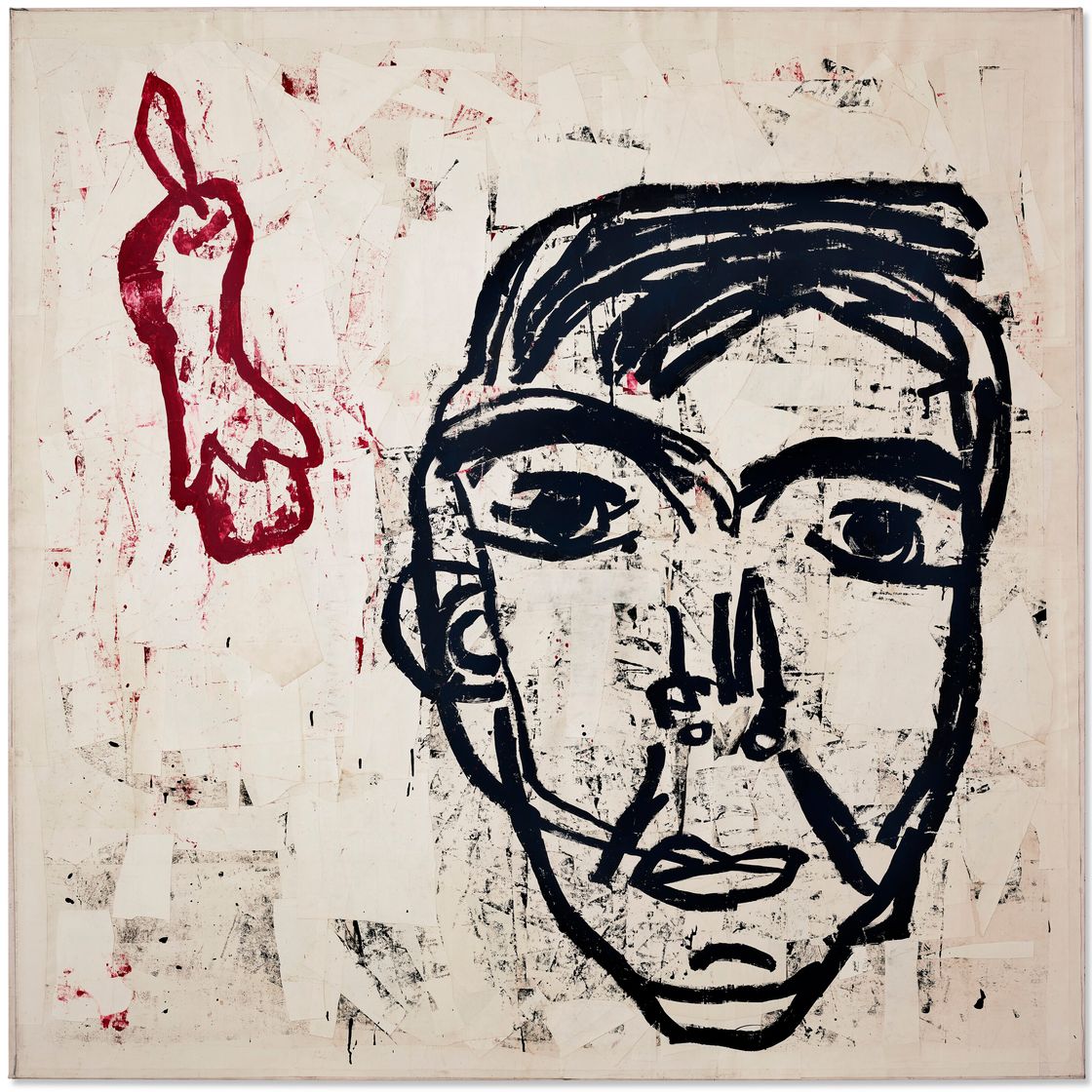 Donald Baechler — Автопортрет в роли Джаспера Джонса, изображение 1