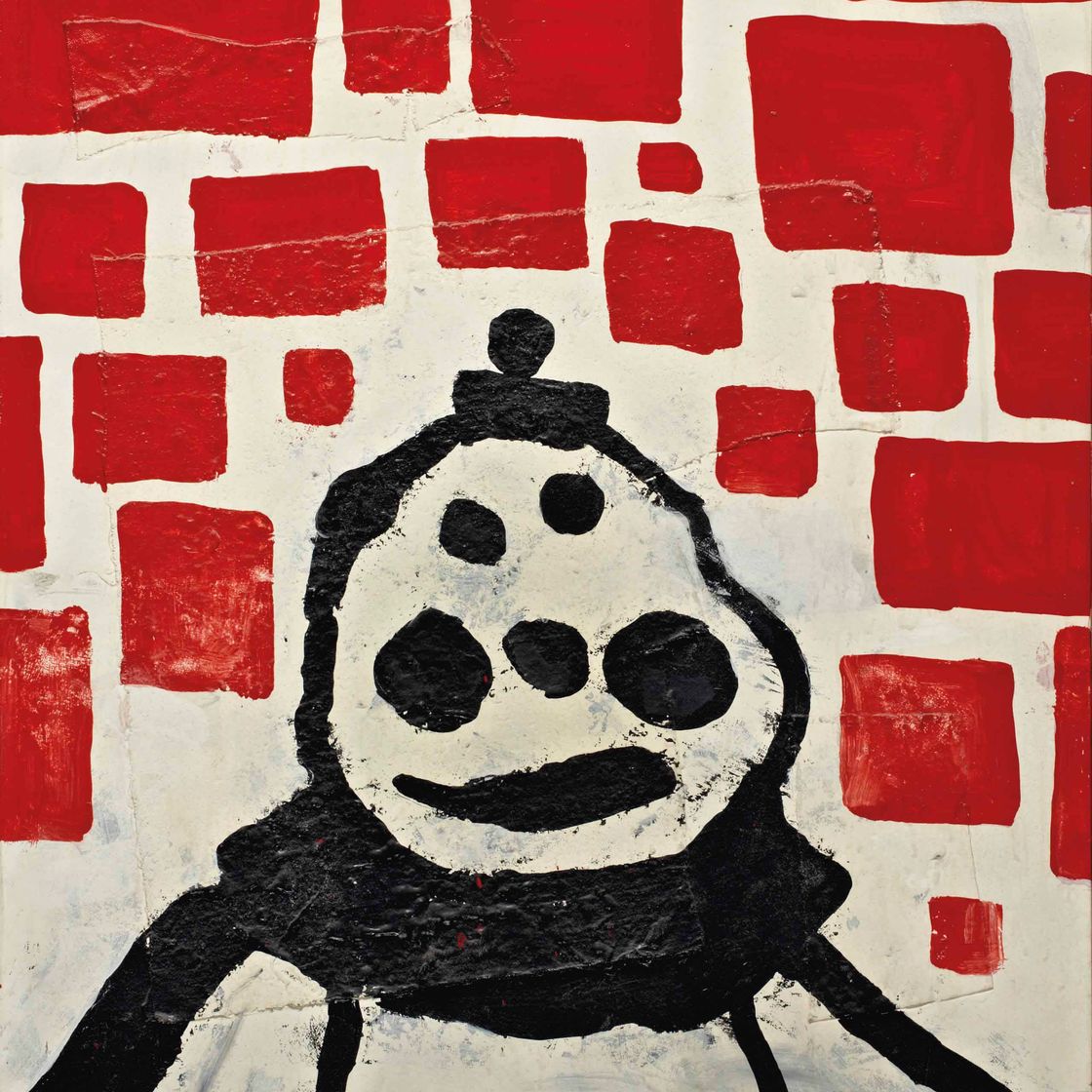 Donald Baechler — Абстрактная картина с клоуном
