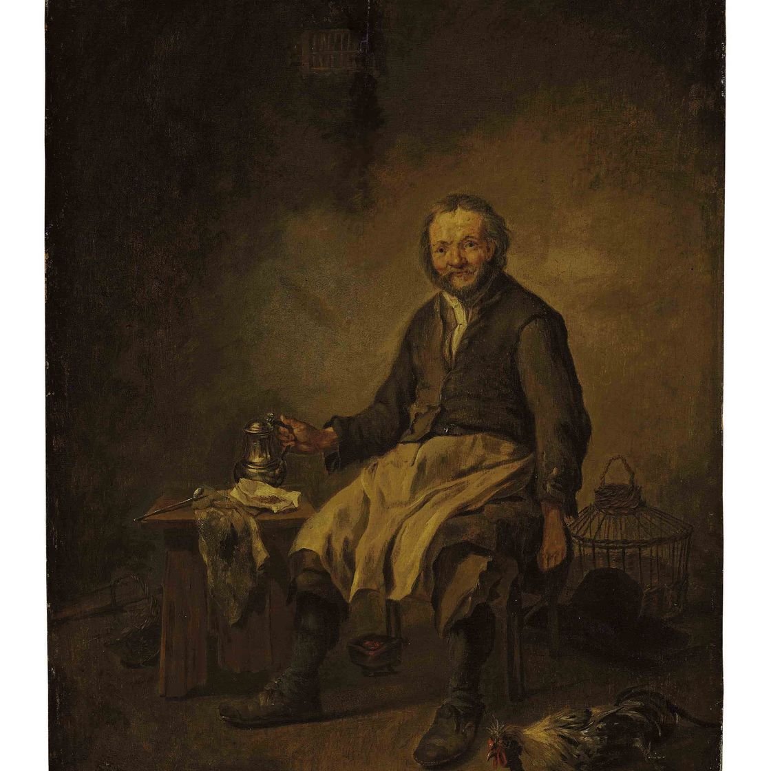 Dutch School — Крестьянин в таверне