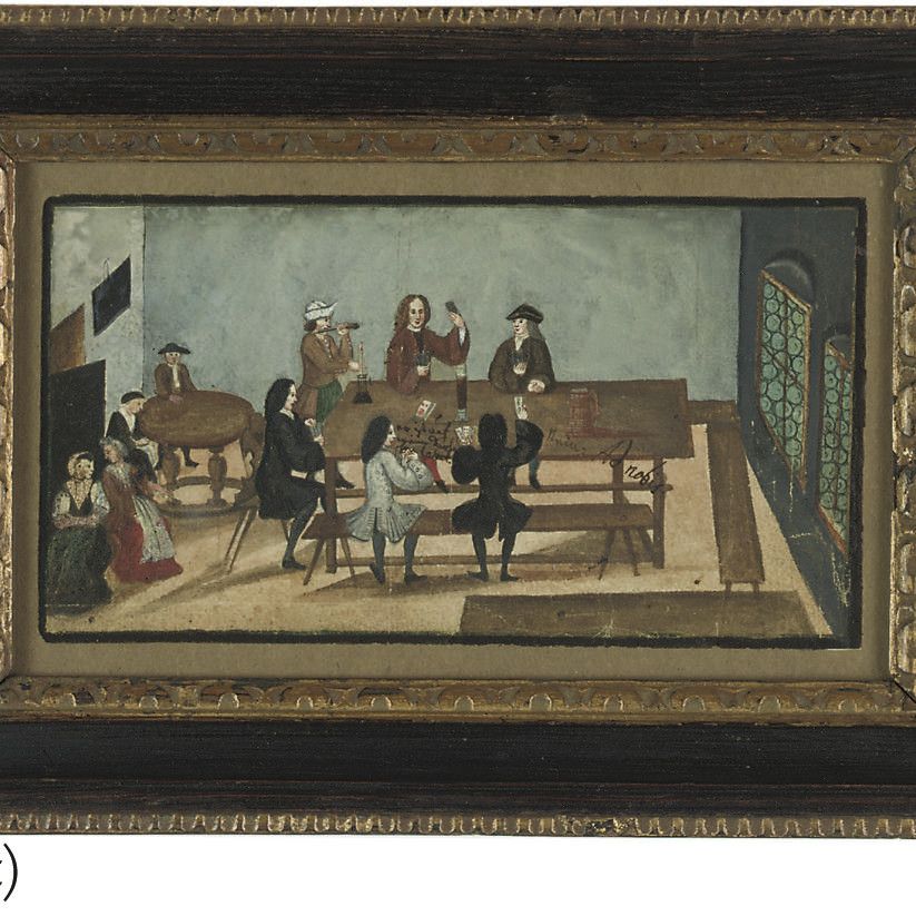 Dutch School — Партию в карты ; и в кофейне