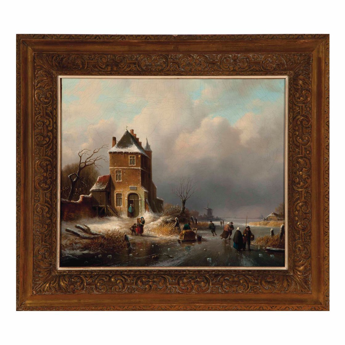 Dutch School — Зима в деревне