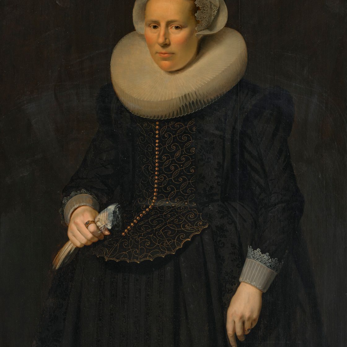 Dutch School — Портрет Андриеса Райкерта (1569-1639), три четверти длины, с парой перчаток и шляпой в руках, на задрапированном столе слева от него; и портрет Сюзанны Мерчийс (1581-1633), три четверти длины, с парой перчаток в руках, изображение 6