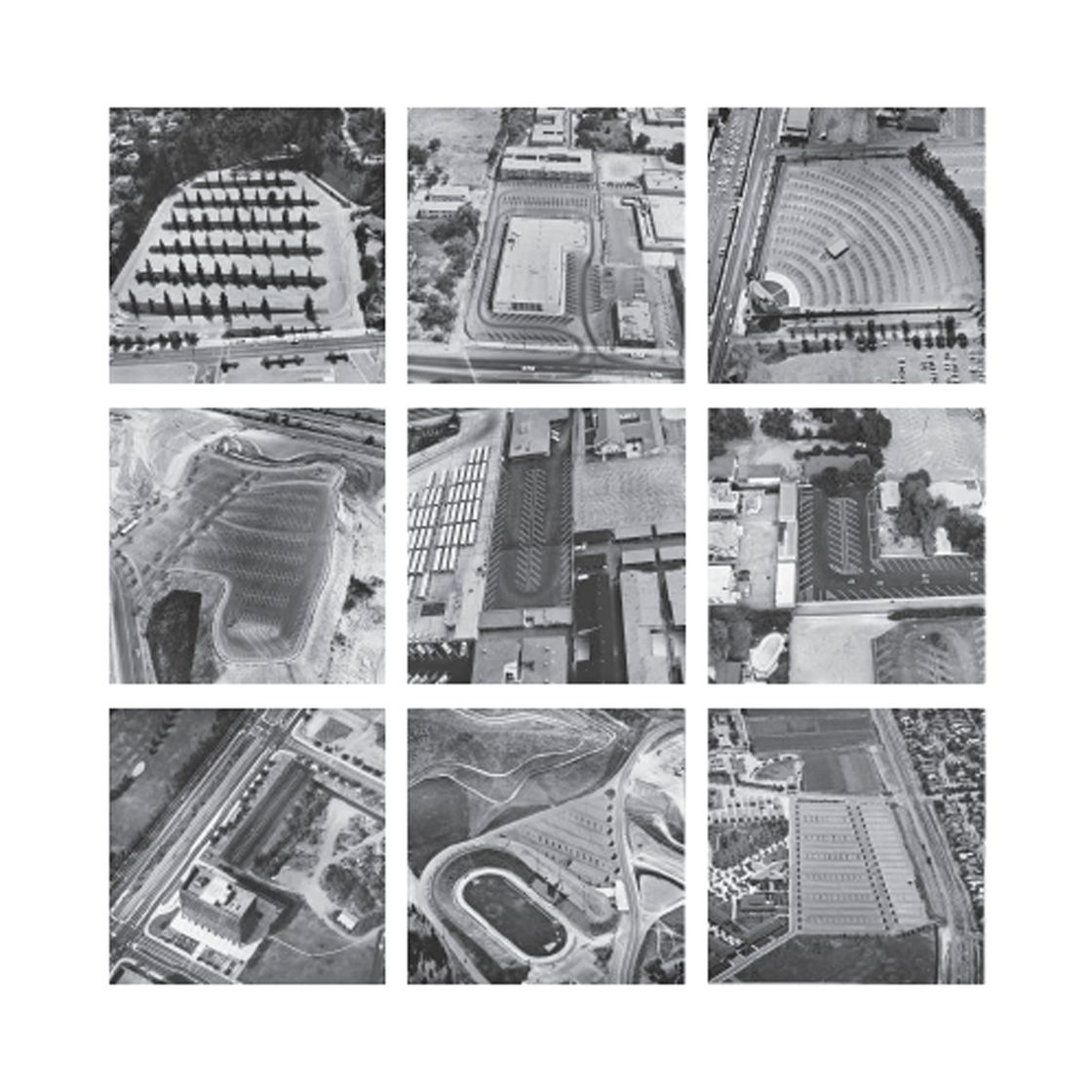 Ed Ruscha — (i) №4 - Голливуд Боул, 2301, Северная Каролина, Хайленд. (ii) №14 - Государственный департамент занятости, 14400 Шерман-Уэй, Ван-Найс (iii) №16 - Кинотеатр "Гилмор Драйв-ин", 6201 W. 3rd St. (iv) №18 - Киностудия "Юниверсал", Юниверсал-Сити (v) №19 - Государственный совет по вопросам социального обеспечения, 14601 Шерман-Уэй, Ван-Найс (iii). Найс (vi) #21 - Церковь Христа, 14655, Шерман-Уэй, Ван-Найс (vii) #22 - Вековой город, 1800, Авеню Звезд, 1 (viii) #26 - Колледж Пирса, Вудленд-Хиллз, 1 (ix) #27 - Колледж Пирса, Вудленд-Хиллз, 2