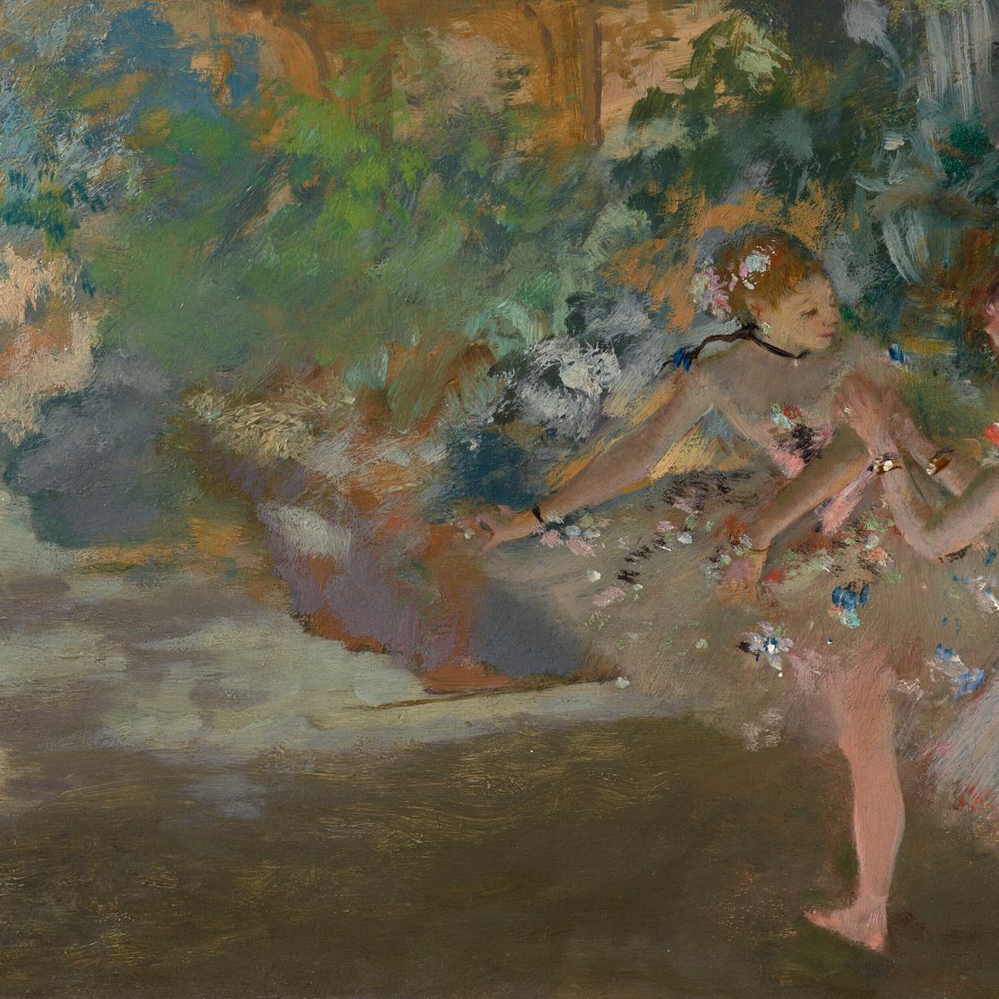 Edgar Degas — Двое танцовщиц на сцене, изображение 1