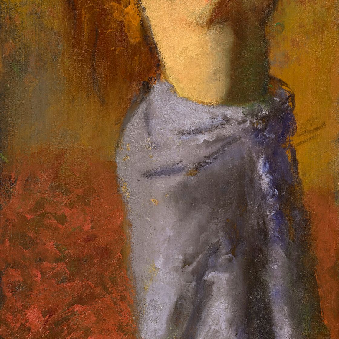 Edgar Degas — Женщина в голубом пеньюаре с торсом для мужчин, изображение 1