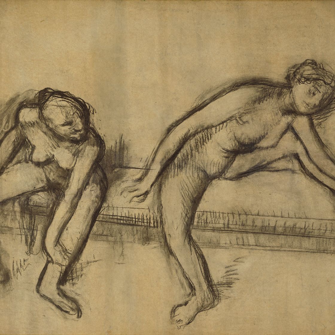 Edgar Degas — Двое танцовщиц в банке, изображение 1