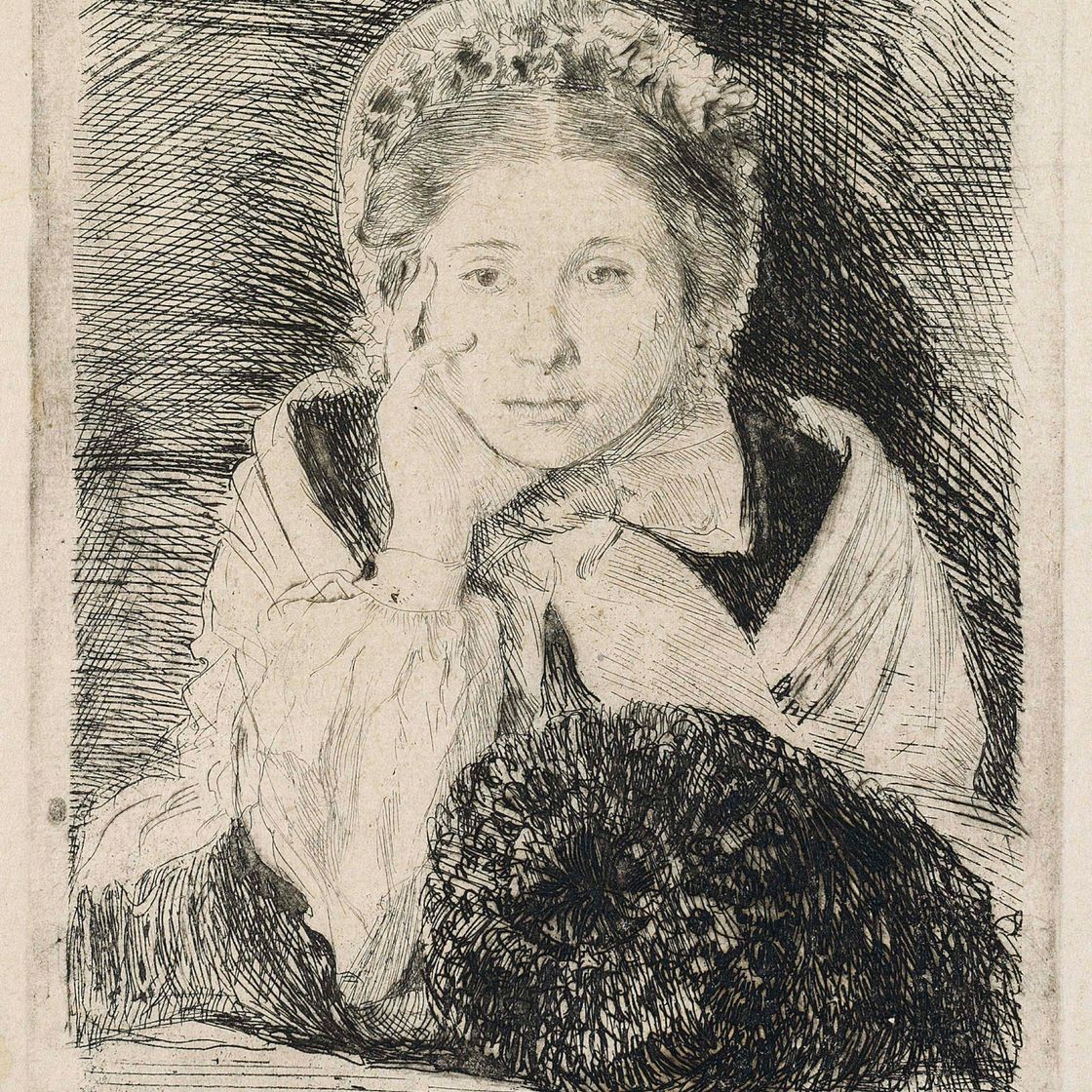 Edgar Degas — Маргарита де Гас, сестра художника (Дельтейл, 17 лет; Адемар и Кашен, 23 года; Рид и Шапиро, 14 лет)