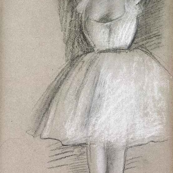 Edgar Degas — Танцовщица, лежащая на коленях и обнаженная задница наедине