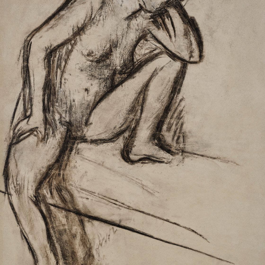 Edgar Degas — Женская поза (Этюд в стиле ну), изображение 1